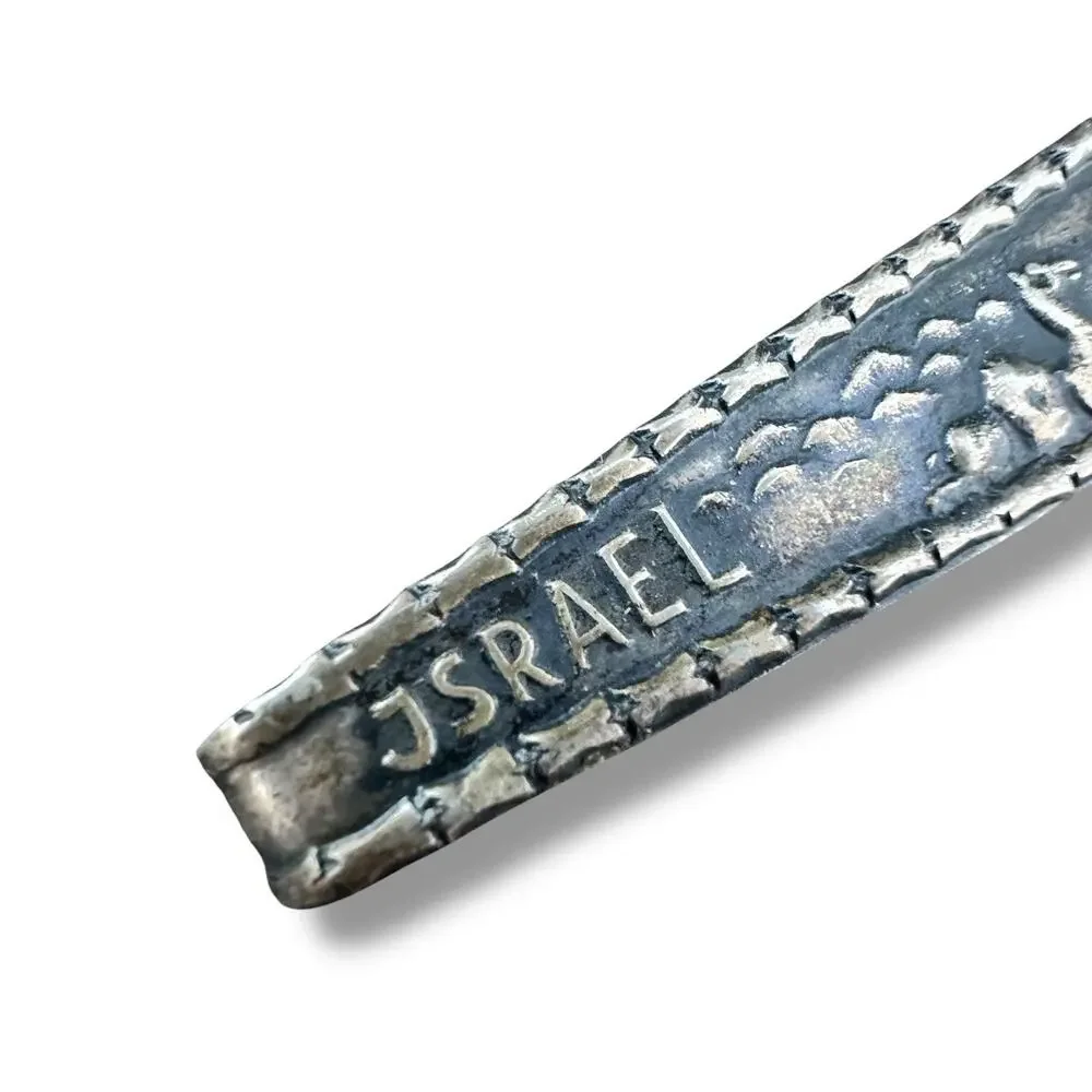 Vintage Israel 835 Silver Money Clip Souvenir Sun Palm Tree Camel Midcentury